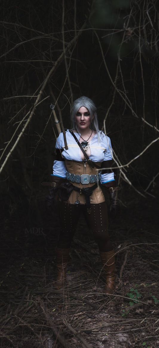 Witcher 3 Ciri Cosplay Corset - Real Lambskin Leather with Steel Boning