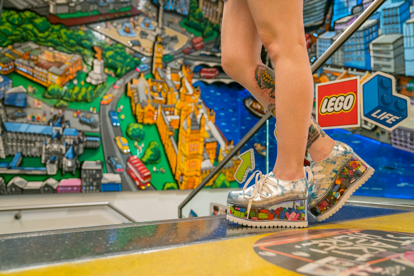 Walking on LEGO - LEGO Brick Filled Platform Shoes