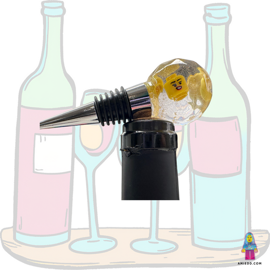 Resin Wine Stopper filled with LEGO Heads